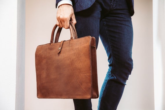 Mens leather portfolio clearance bag