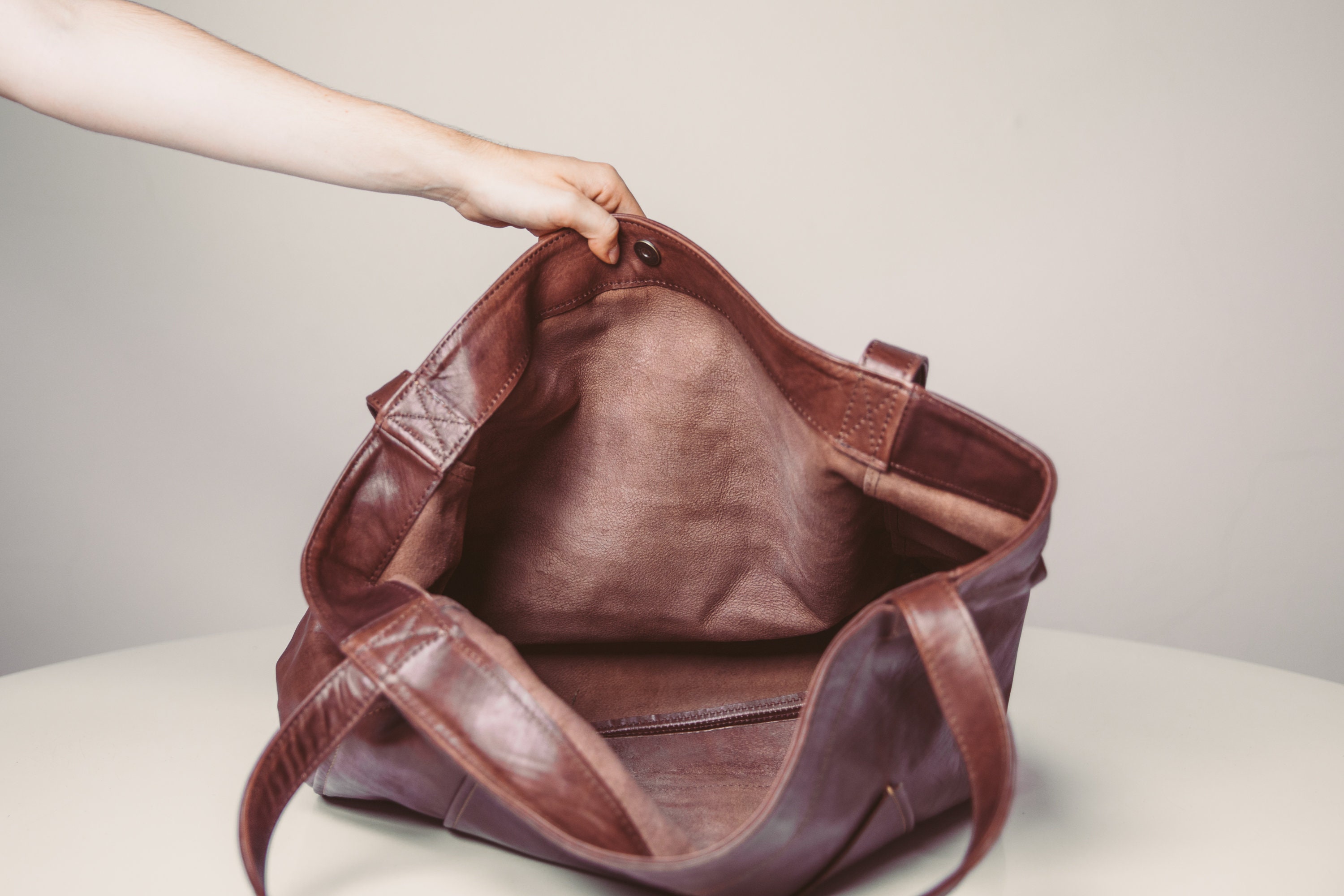 Leather Tote Bag Large Shopper Bag Soft Leather Everyday Bag Etsy UK