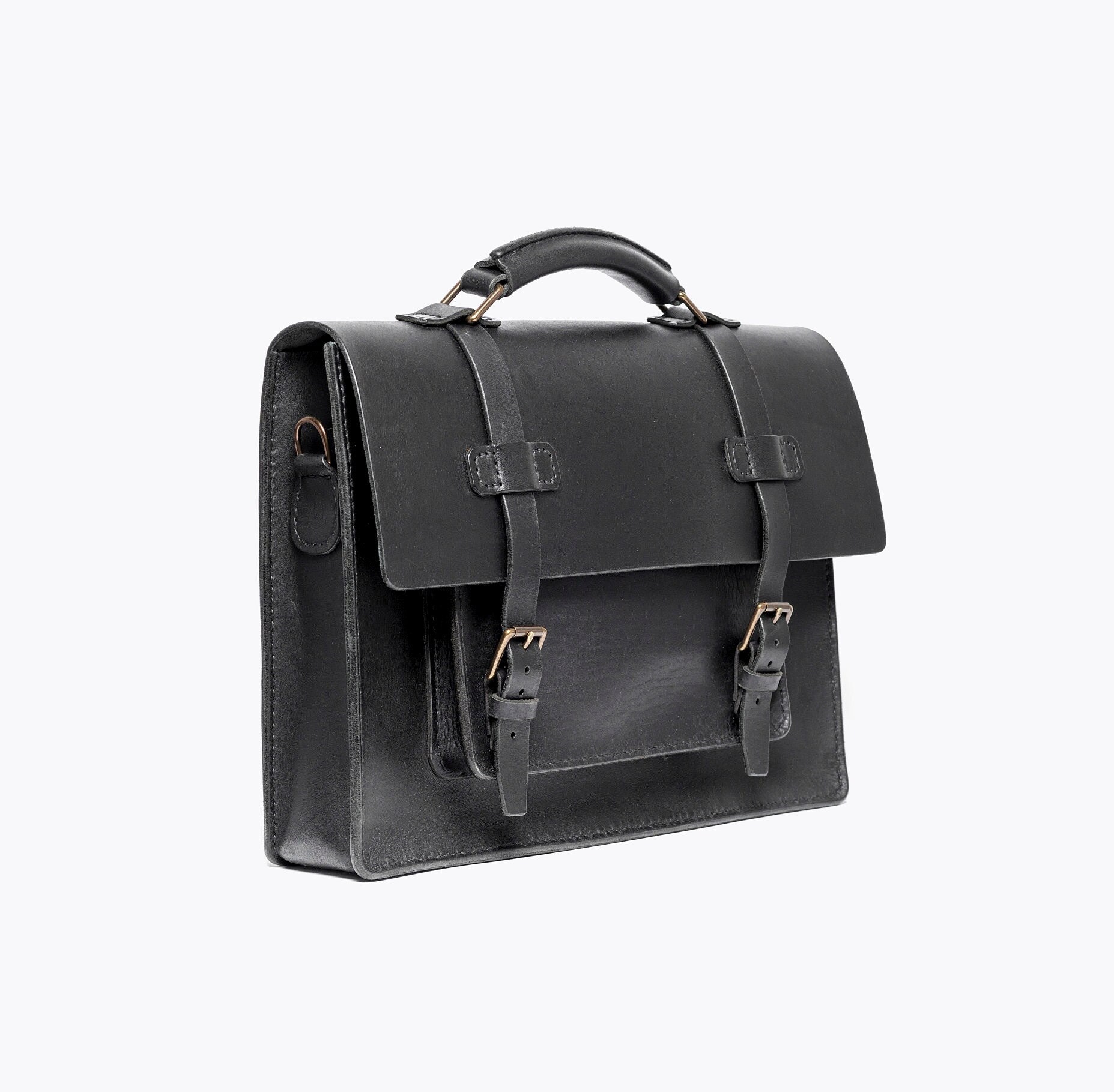 Mini Satchel Black Crossbody Bag | Cambridge Satchel Co. Black Bag | Personalised Embossing Available
