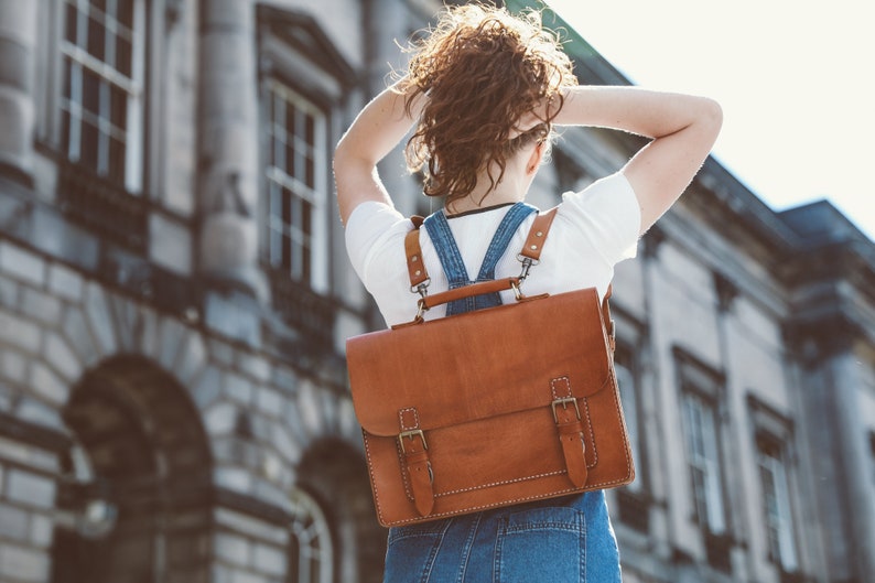 Messenger Bag Men, 13 Leather Men's Briefcase, Laptop Bag, Work Bag, Handmade Cross-body Bag, Retro Metropolitan Fashion, Urban Style, Gift image 3