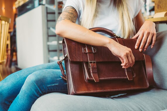 Messenger Bag 13 Leather Briefcase Laptop Bag Leather Shoulder Bag 