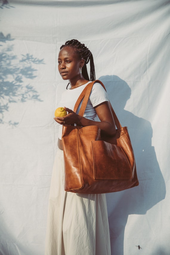 leather shopper bag