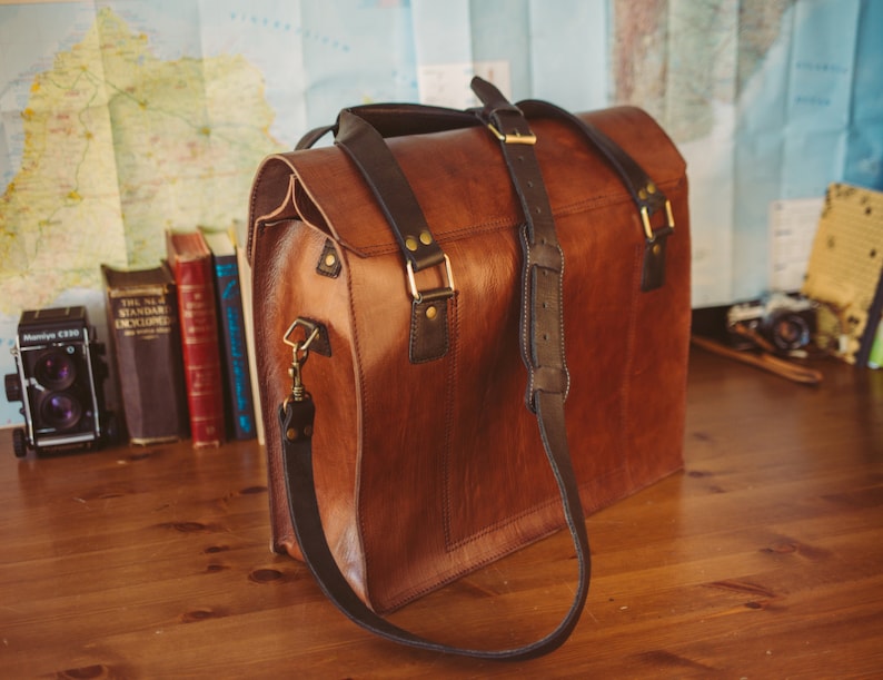 Large Leather Tote Bag Men&#39;s Leather Duffel Handmade | Etsy