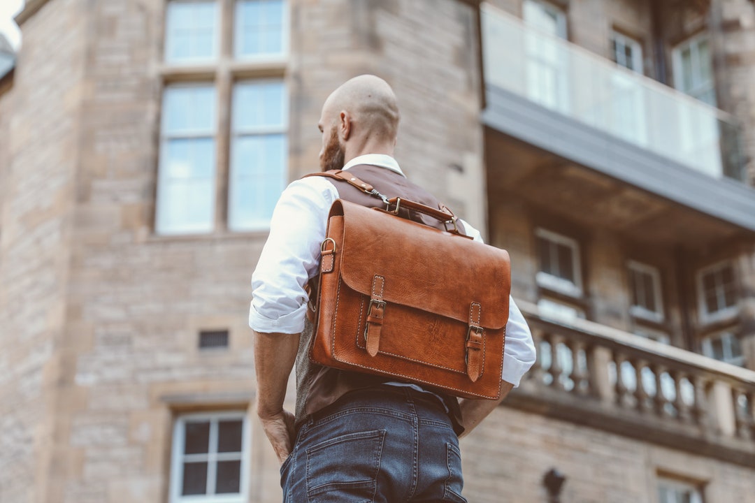 Messenger Bag Men Brown Leather Briefcase Mens Messenger 