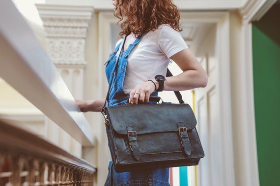 Messenger Bag Men, 13 Leather Men's Briefcase, Laptop Bag, Work Bag,  Handmade Cross-body Bag, Retro Metropolitan Fashion, Urban Style, Gift 