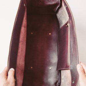 Duffle Bag, Leather Duffel Bag, Flight Carry on Size, Overnight Leather Weekender, Handbag, Personalized Duffle, Monogram Bag, Wedding Gift image 9
