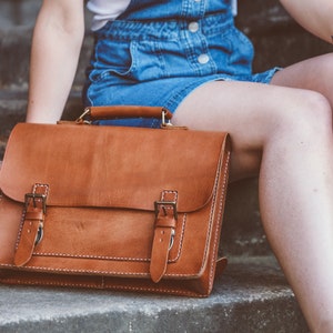 Briefcase Convertible, Leather Messenger, Messenger Bag, Leather Work Bag, Unisex Briefcase, Backpack, Leather Rucksack, Leather Laptop Bag image 4