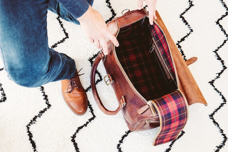 Duffle Bag in Cognac Leather Holdall Large Luggage Carry Etsy UK