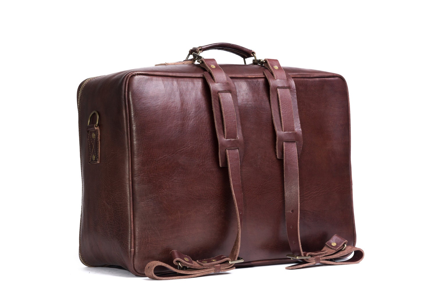 Leather Suitcase Men's Travel Bag Handmade Leather Bag Etsy