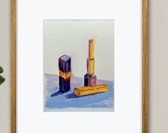 Bodegón de belleza, pintura al óleo: arte pop minimalista, colores brillantes