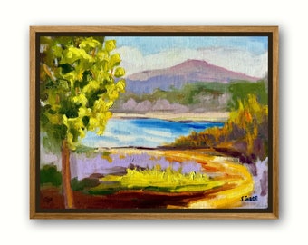 Lake Hodges Oil Painting: California Impressionist Landscape Art
