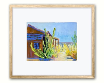 Pintura al óleo del Viejo Oeste: Arte impresionista del sur de California (Papel Arches de 23 x 30 cm)