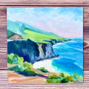 California Coast Oil Painting: Impressionist Seascape, Plein Air Art