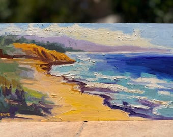 Torrey Pines Beach, Original Plein Air Oil Painting