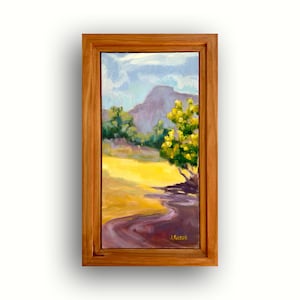 Southern California Landscape Oil Painting: Minimalist Impressionist Framed Art