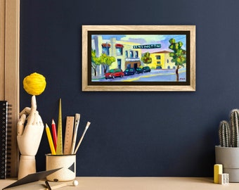 San Diego Oil Painting: Kensington Street Scene, California Landscape Art