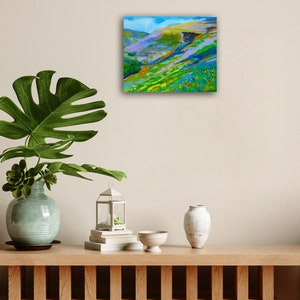 Original Oil Painting on Wood, Original Impressionist Painting, California Wall Art, California Landscape Oil Painting, Super Bloom 2019 image 2