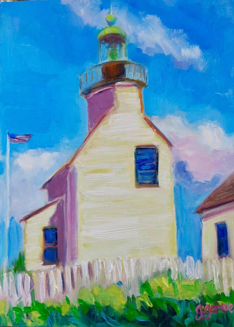 Point Loma Lighthouse Oil Painting: San Diego Plein Air Art, 8x6 image 3