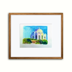 Plein Air Landscape Oil Painting of the Fellowship Building, Oceanside, Oil Painting on Paper, Southern California, San Diego Painting image 1