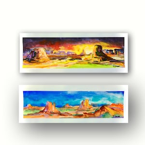 Watercolor and Gouache Landscape Paintings, Original Watercolor and Gouache Art, American Southwest Art, Monument Valley, Utah, Arizona