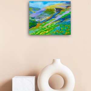 Original Oil Painting on Wood, Original Impressionist Painting, California Wall Art, California Landscape Oil Painting, Super Bloom 2019 image 4