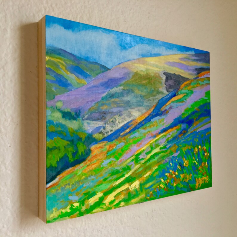 Original Oil Painting on Wood, Original Impressionist Painting, California Wall Art, California Landscape Oil Painting, Super Bloom 2019 image 8