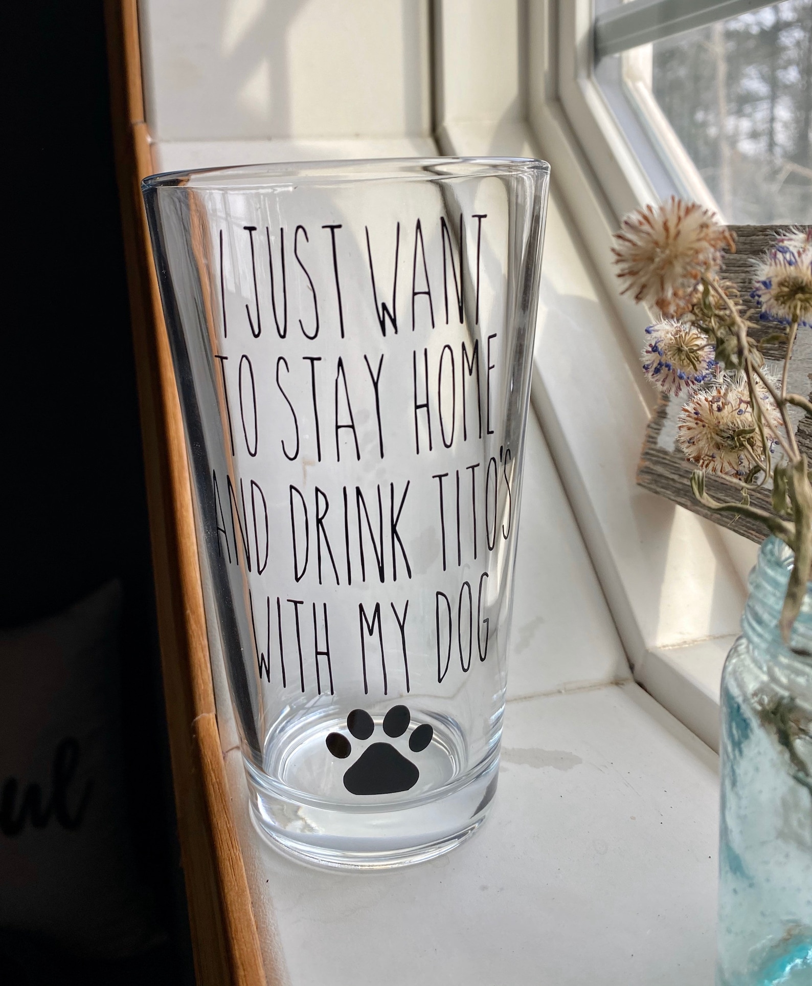 Titos Glass Dog Cup Vodka for Dog People Drinking Glass Etsy