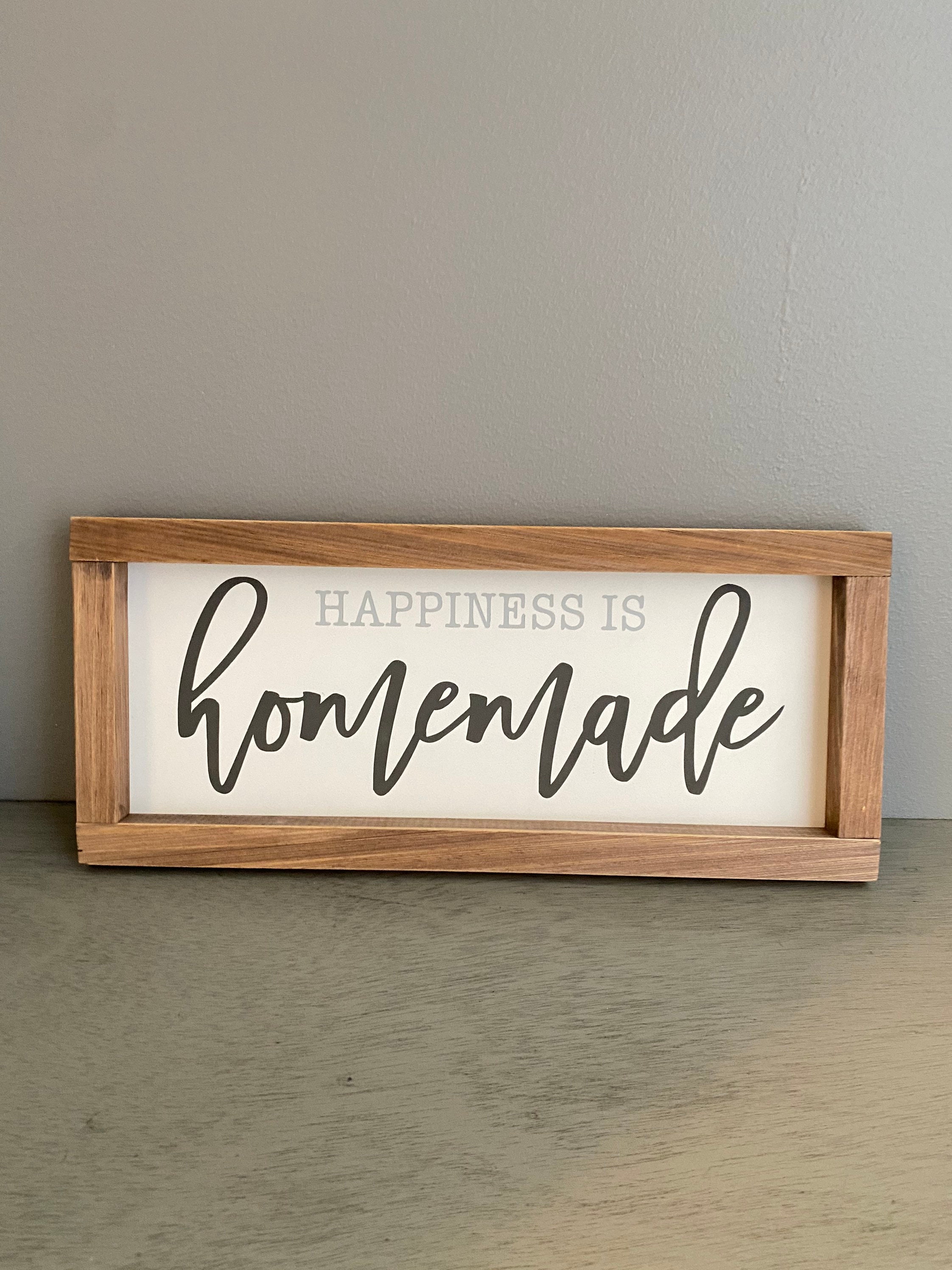 Happiness is Homemade Wood Sign Decor Etsy