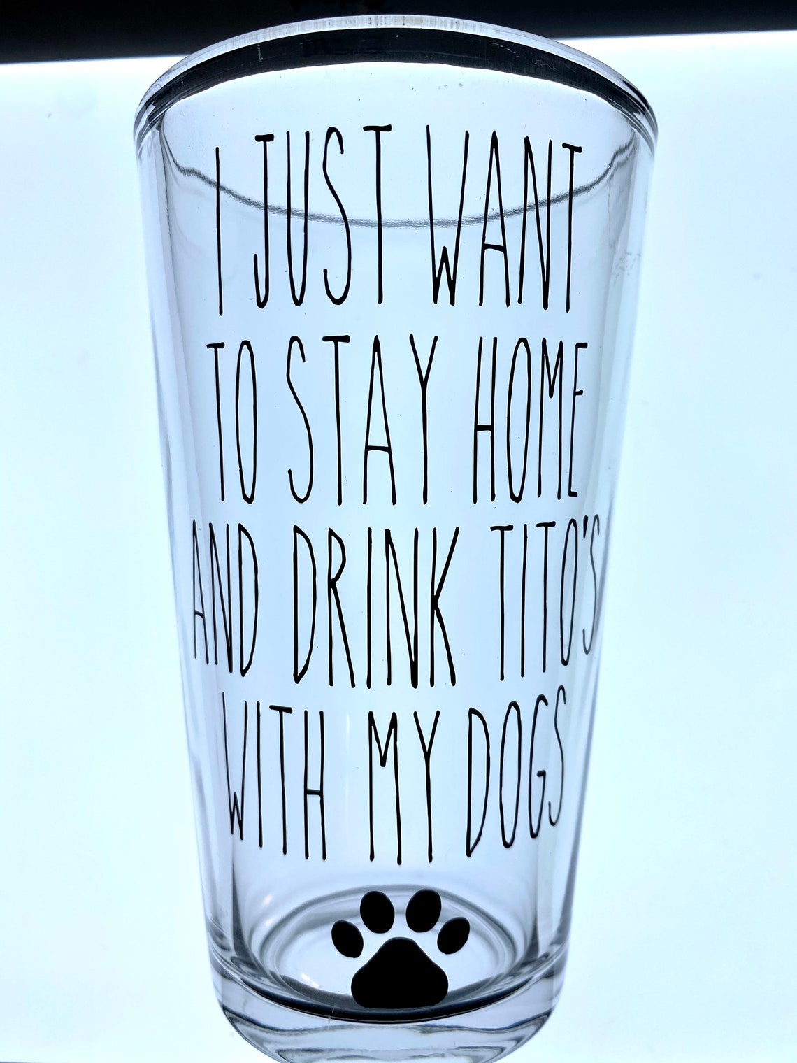 Titos Glass Dog Cup Vodka for Dog People Drinking Glass Etsy