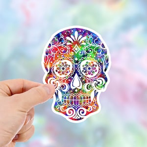 Sugar Skull Sticker - Sticker Decals - Laptop Stickers - Dia de los Muertos Sticker - Notebook Stickers - Day of the Dead Stickers - Item401