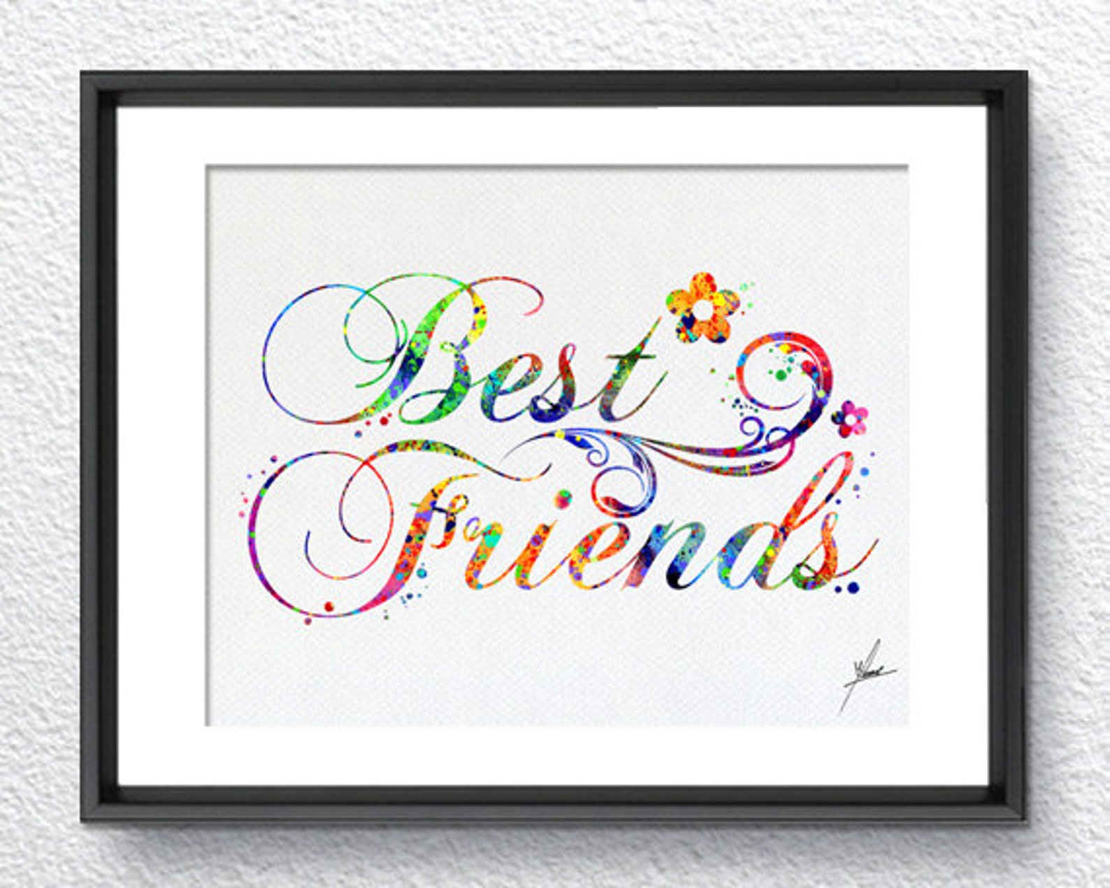 Best Friends Art Print Watercolor Art Print Poster Etsy