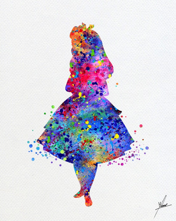 Alice In Wonderland Inspired Watercolor Illustrations Art Etsy