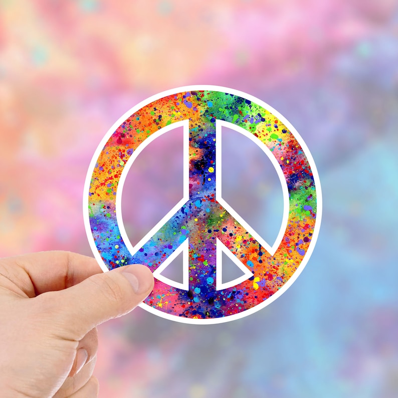 Pegatina de símbolo de paz y amor pegatinas lindas pegatinas Etsy España