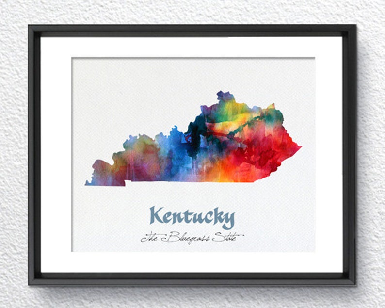 Kentucky Map USA Watercolor Print Art Print Wall Art | Etsy