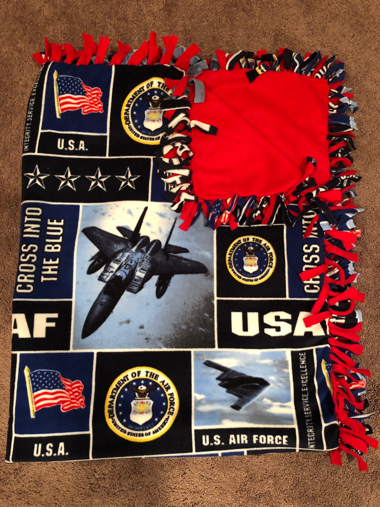 Hand Made No Sew Fleece United States Air Forces Blanket Etsy Hand Made No Sew Fleece United States Air Forces Blanket Etsy