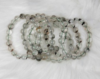 10mm Garden Quartz Bead Bracelet 7" (GQB10)