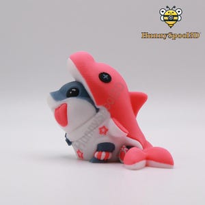Shark Pup-Cute (Clean/High Quality) Pink Dolphin Costume Keychain/ Figure