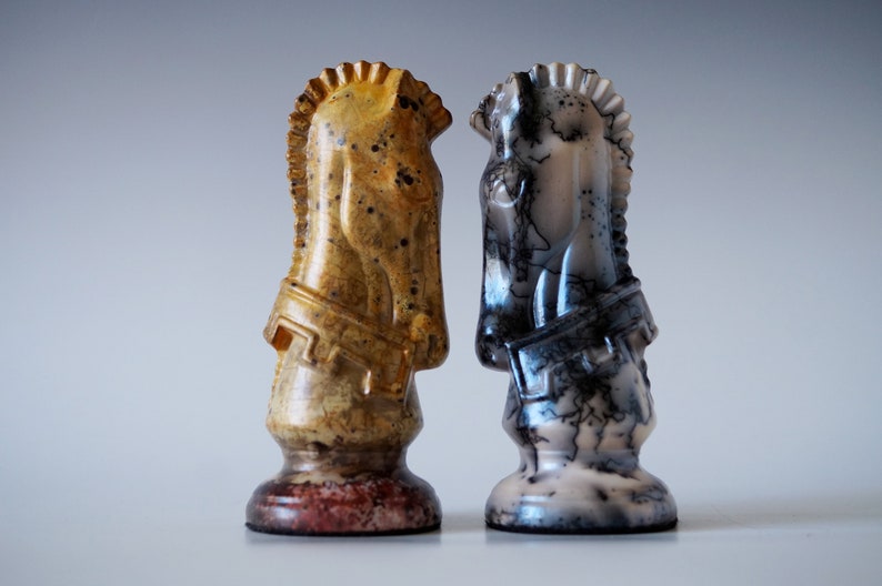 50% Deposit Commission Project, Handmade Raku Chess Set, NO BOARD, Complete with 32 Pieces 3 and 4 image 1