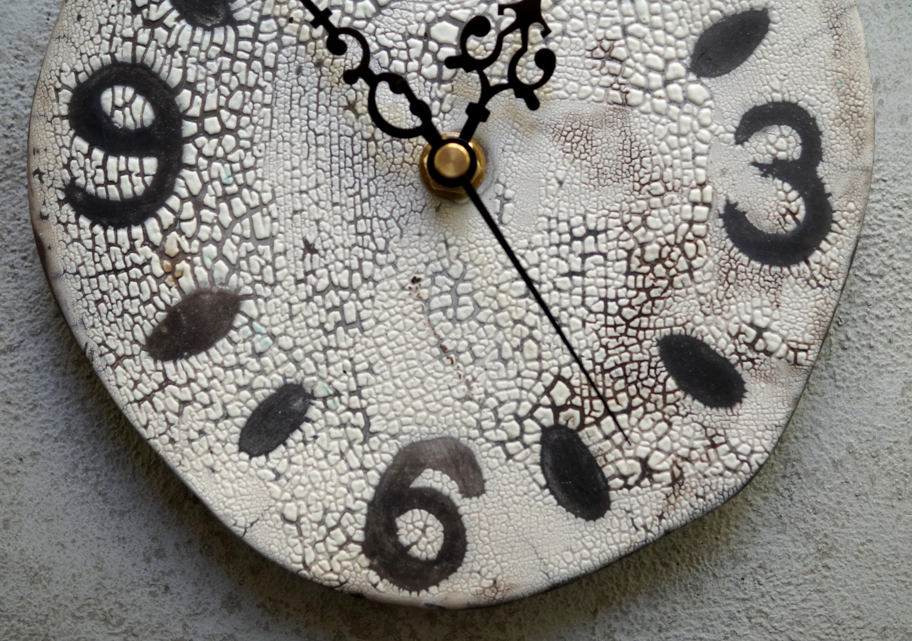 Handmade Ceramic Clock, Raku Firing Clock, Wallhanging Clock, Rustic Clock, Handmade Ceramic Clock, Raku Firing Clock, Wallhanging Clock, Rustic Clock,
