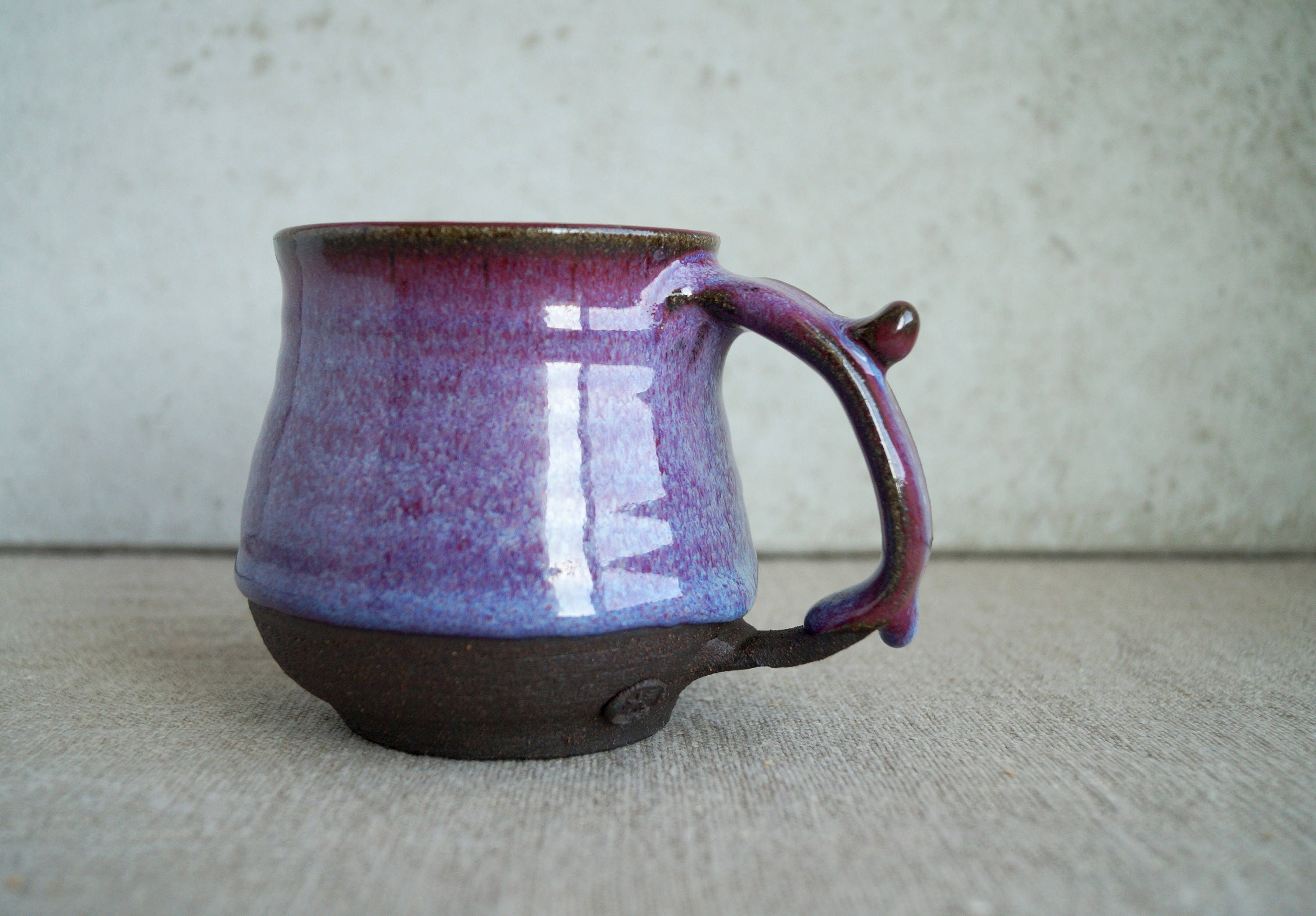 Handmade Ceramic Mug  Copper Red Glaze Wheel Thrown 