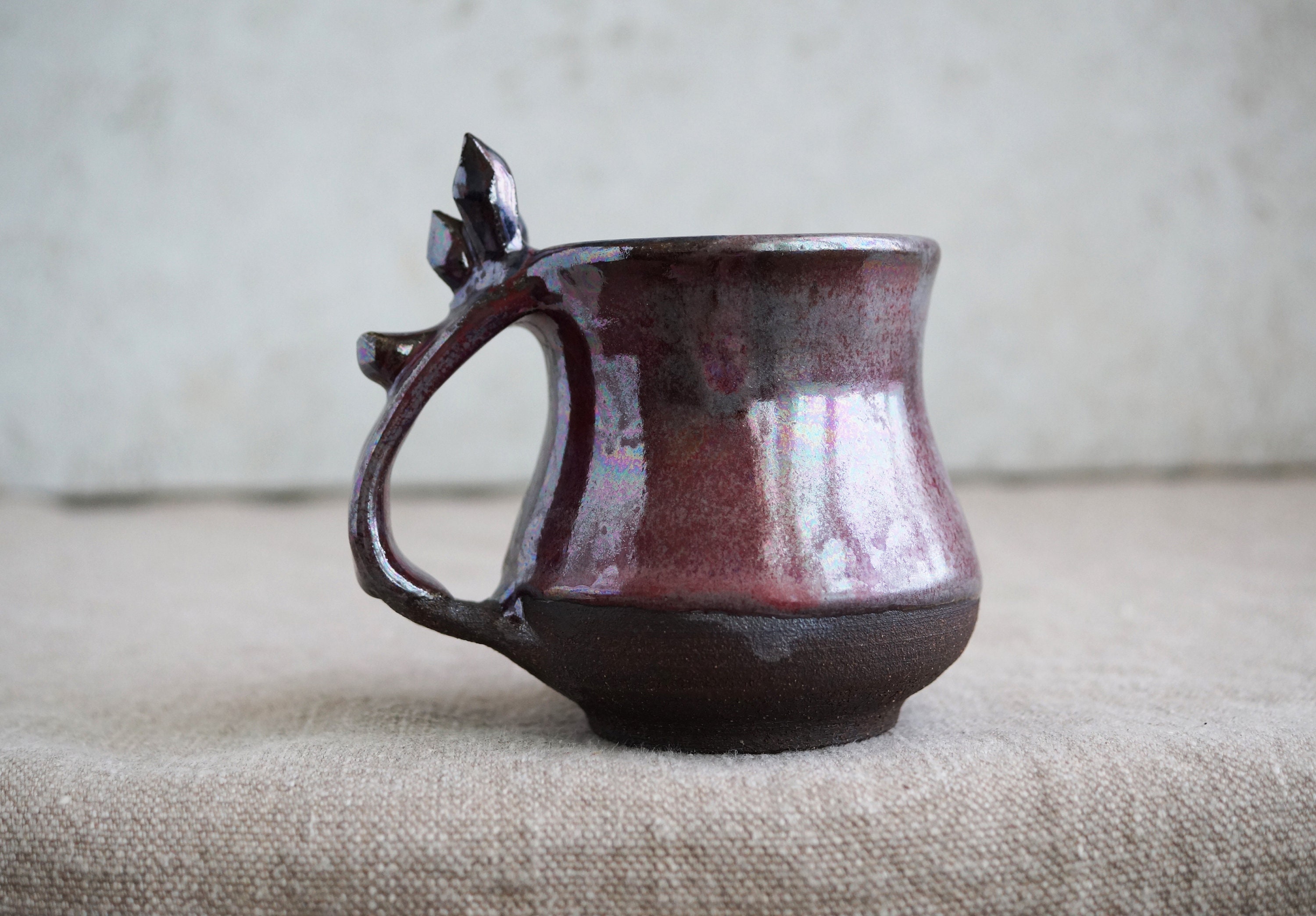 Handmade Ceramic Mug  Pearl Crystal Mug  Wheel Thrown 