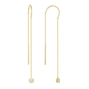 Lariat Earring Diamond handmade earring gift for her unique earrings Stud Earring Fine Jewelry 14k Gold Dainty Earring Dangle Drop Earring