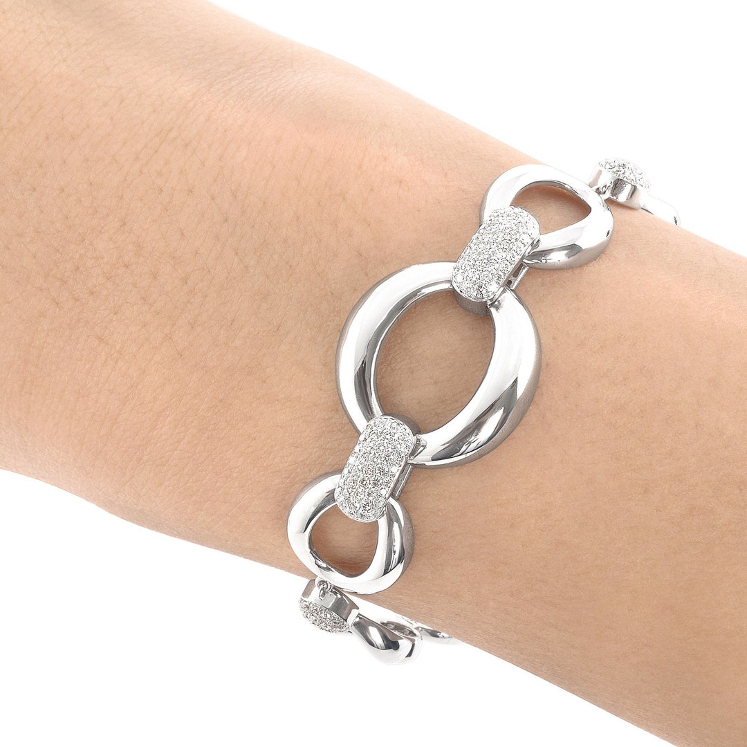 Dainty white gold bracelet deals