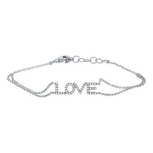 14k White Gold Bracelet Love Bracelet Hand Made Gift for her Dainty Bracelet Real Gold Bracelet Gift for Mom Unique Bracelet Minimalist