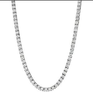 Tennis Necklace Diamond  Necklace Gift for her Wedding Necklace 14k White Gold Hand Made Bridesmaid Jewelry Necklace for her Dainty Necklace