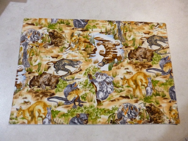 Placemat & coaster set. Australian animals Print. cream Etsy
