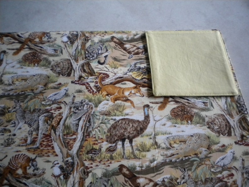 Placemat & coaster set. Australian Bush Animals Print. Etsy