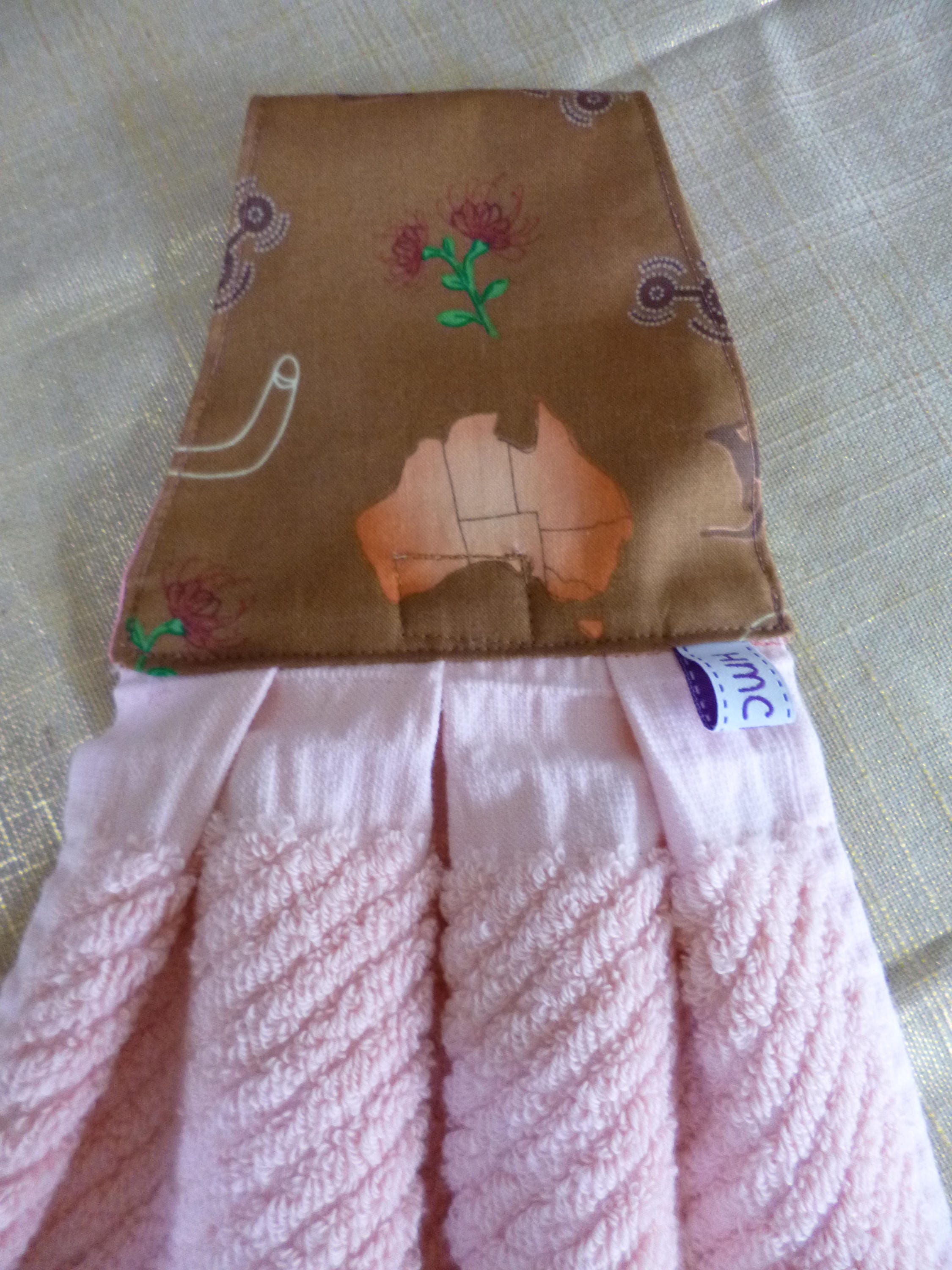 Hand Towel. Tossed Australia Print . Striped Peach Towel. Etsy Australia