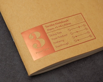 Taroko Type 3 Fountain Pen Paper 50gsm / A5 Traveler's Notebook Insert / Dotted