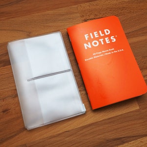 Porta-cartões de plástico / estojo com zíper para caderno de viagem [tamanho de bolso]
